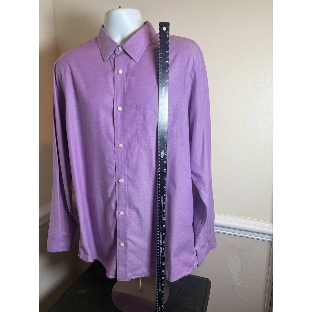 Banana Republic Shirt Men's XL Untucked Slim‎ Fit Purple Long Sleeve Button